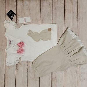 Natalie Grant Bunny Applique Set Size 18M NWT